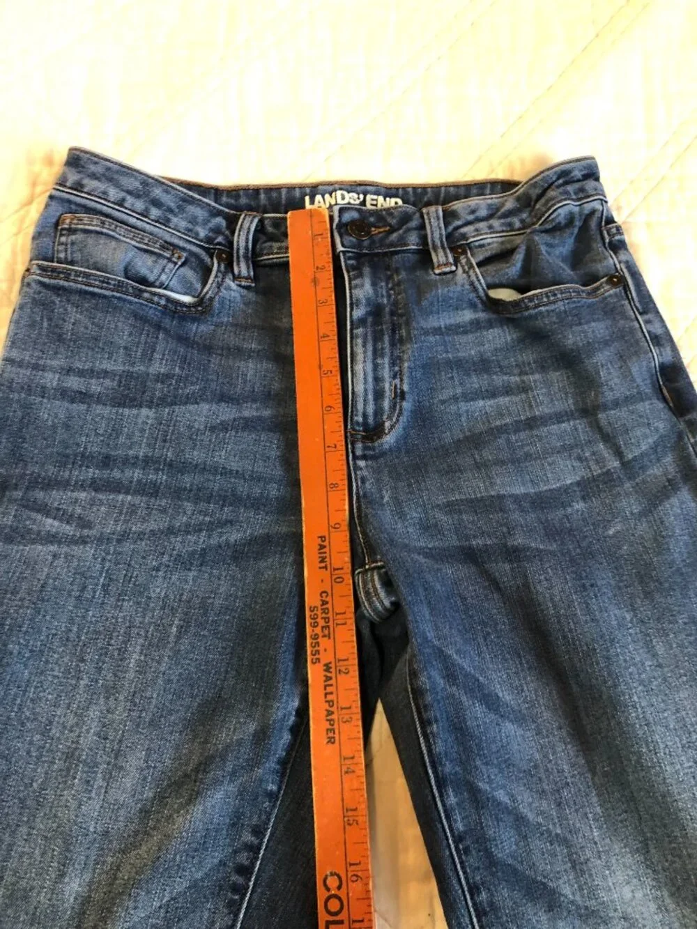 Lands End Denim Blue Jeans, Size 6